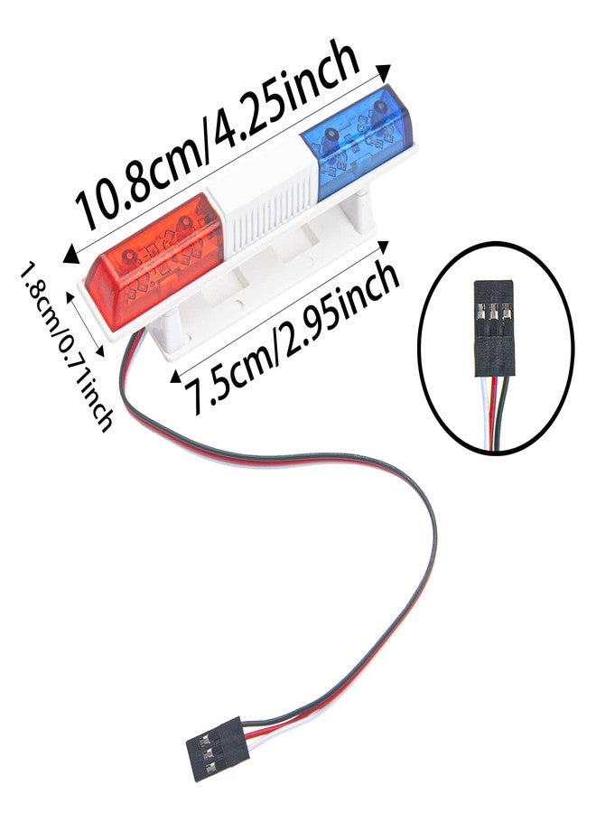 Share Goo مصابيح شرطة LED ليلية وامضة لسيارات التحكم عن بعد من ShareGoo، متوافقة مع سيارات Traxxas وHSP وHPI وTamiya 4WD وAxial وArrma بمقياس 1/10 و1/8، سيارات رالي وشاحنات التحكم عن بعد - Image 5